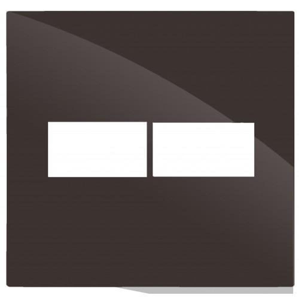 Placa Para 2 Modulos Com Suporte 4X4 - Recta Chocolate Gloss