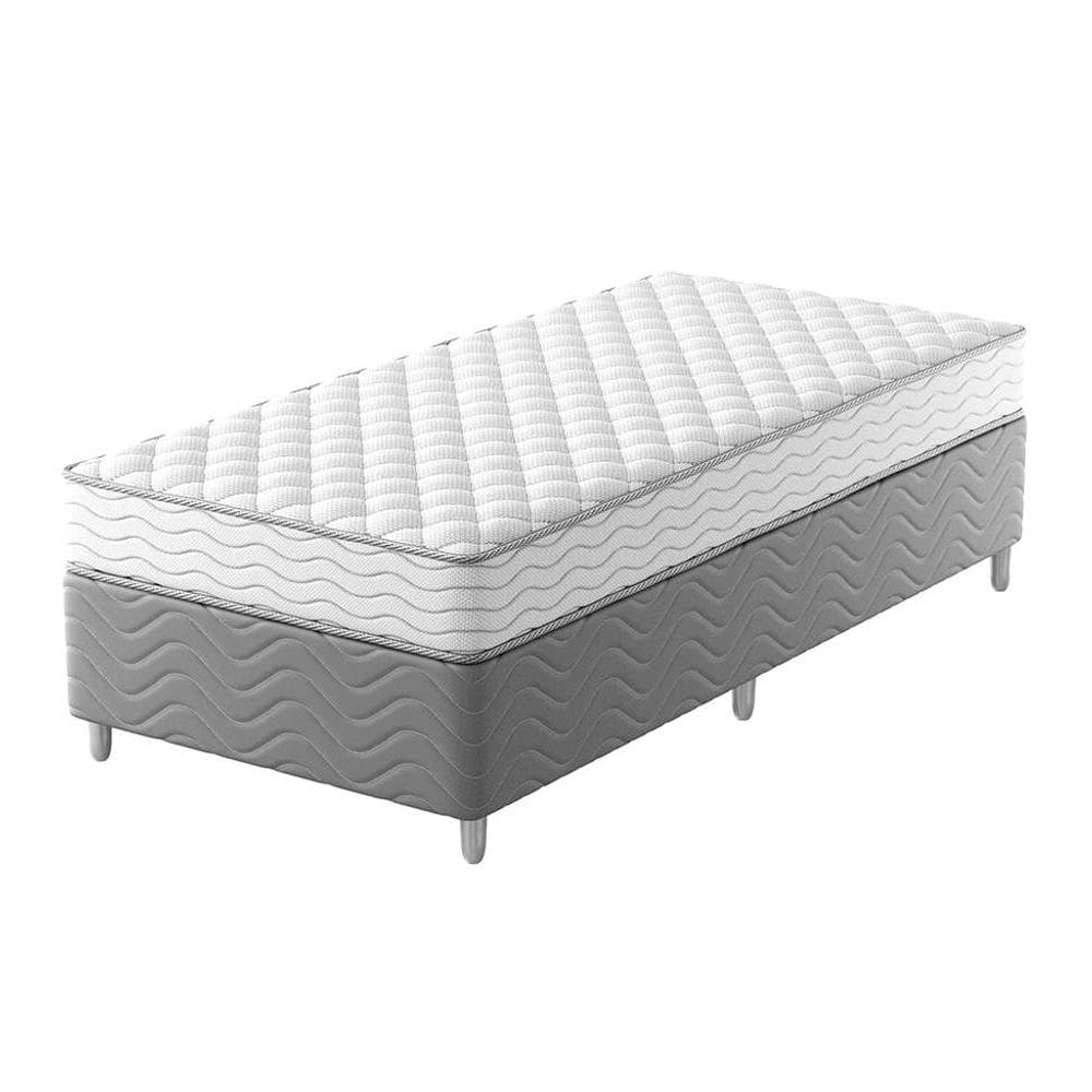 cama box com colchão solteiro howie espuma d33 (17x88x188) branco e cinza