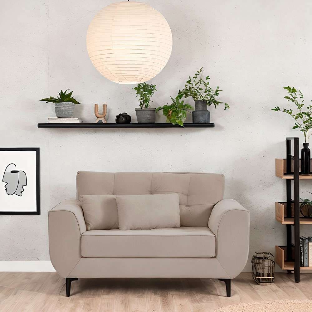 sofá 2 lugares piacenza suede bege 152 cm