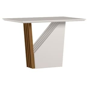 Mesa de Jantar 120x80 cm Veneza com Vidro Ype Off White - New Ceval