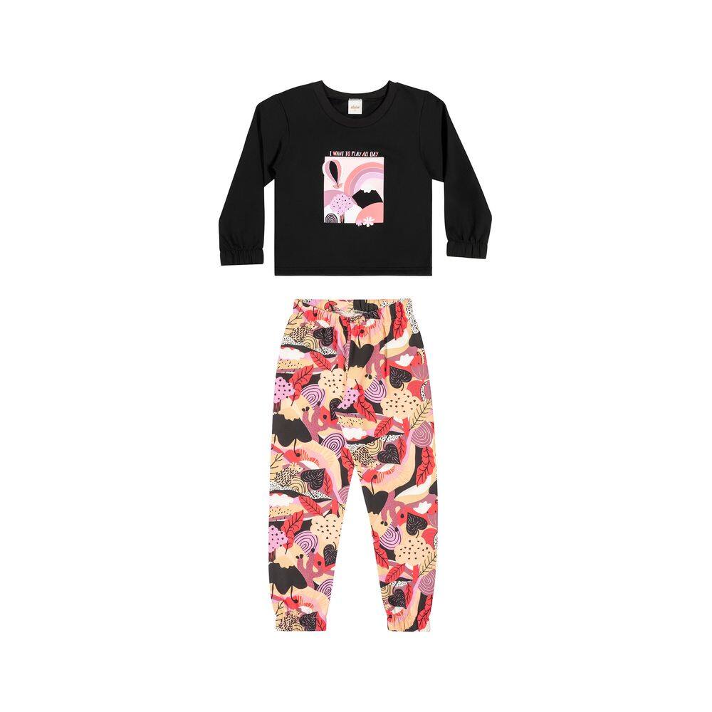 Conjunto Elian Moletom Peluciado Estampado Cód: 582