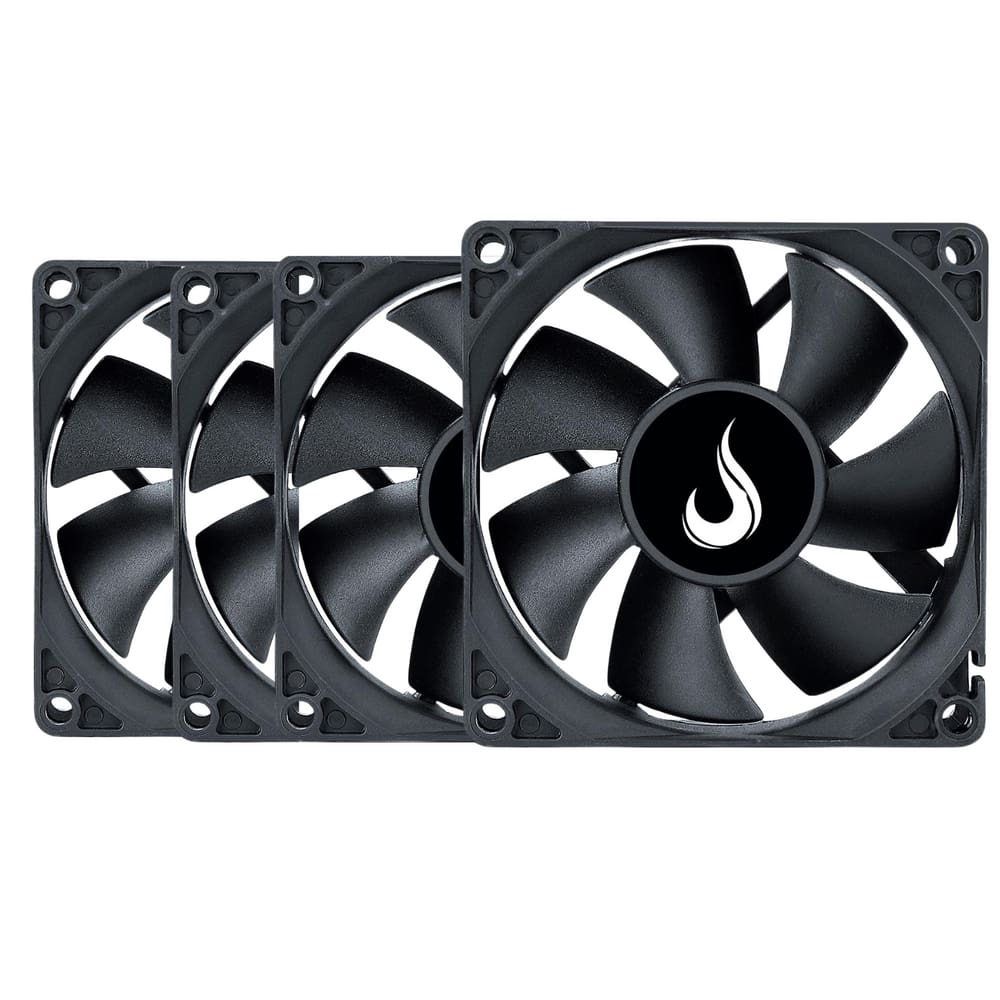 Kit 4 Cooler Fan Rise Mode Black 80mm 12v Preto - RM-BK-02-FB