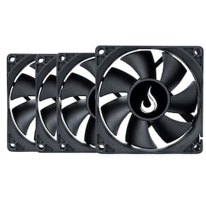 Kit 4 Cooler Fan Rise Mode Black 80mm 12v Preto - RM-BK-02-FB
