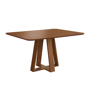 mesa de jantar retangular com tampo laminado madeira frame nogueira 120cm