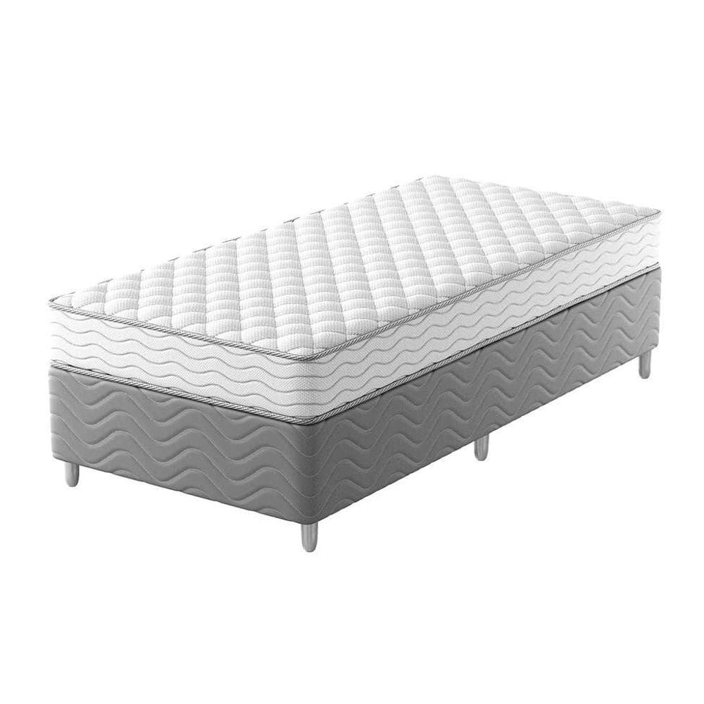 cama box com colchão solteirão howie espuma d33 (17x96x203) branco e cinza