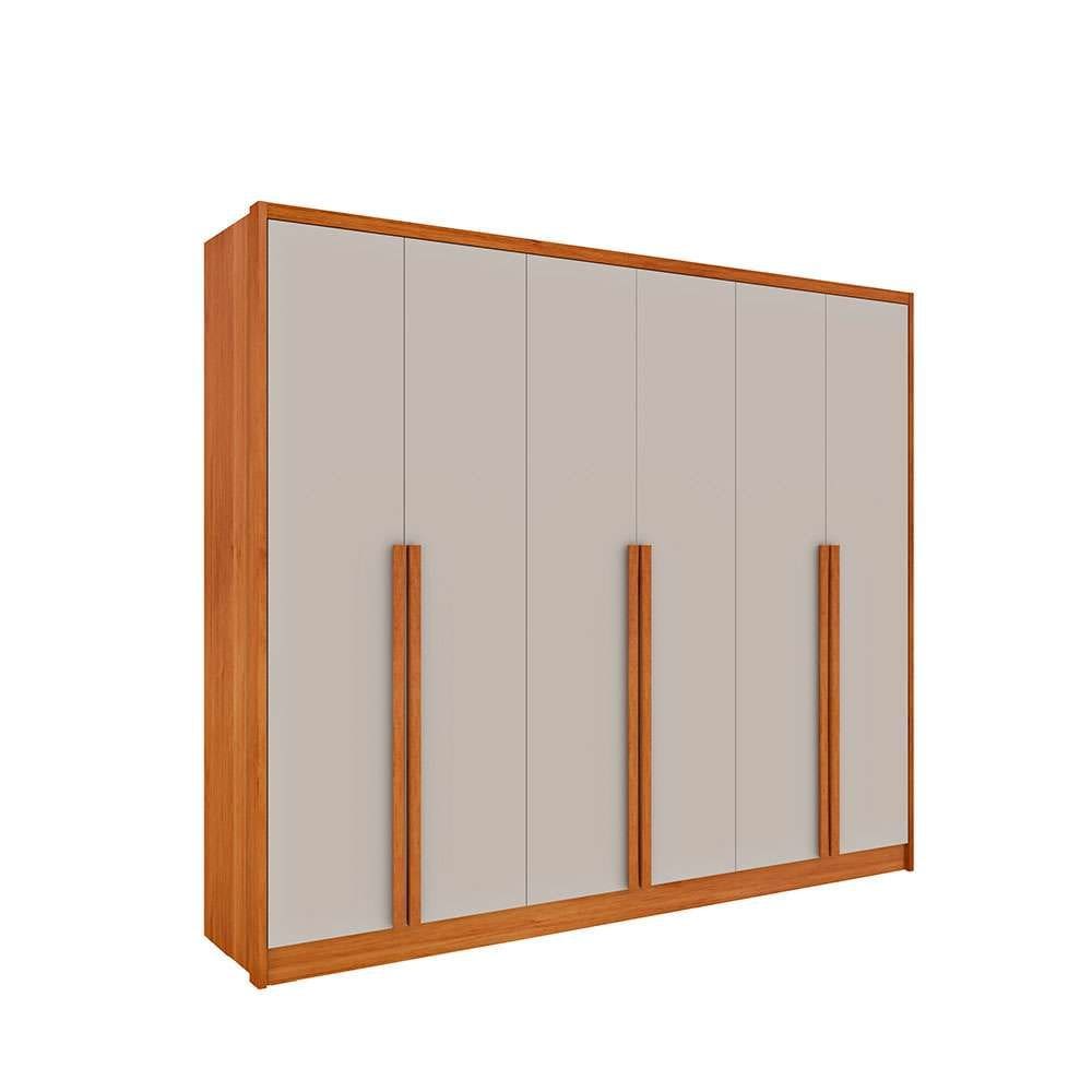 guarda-roupa casal poenia 6 pt 6 gv cinamomo e off white