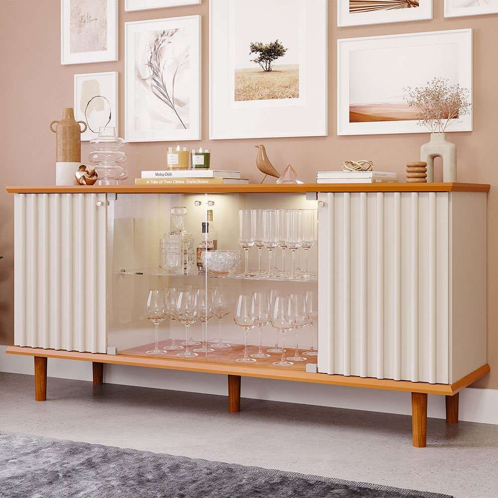 buffet janice 4 pt off white e cinamomo