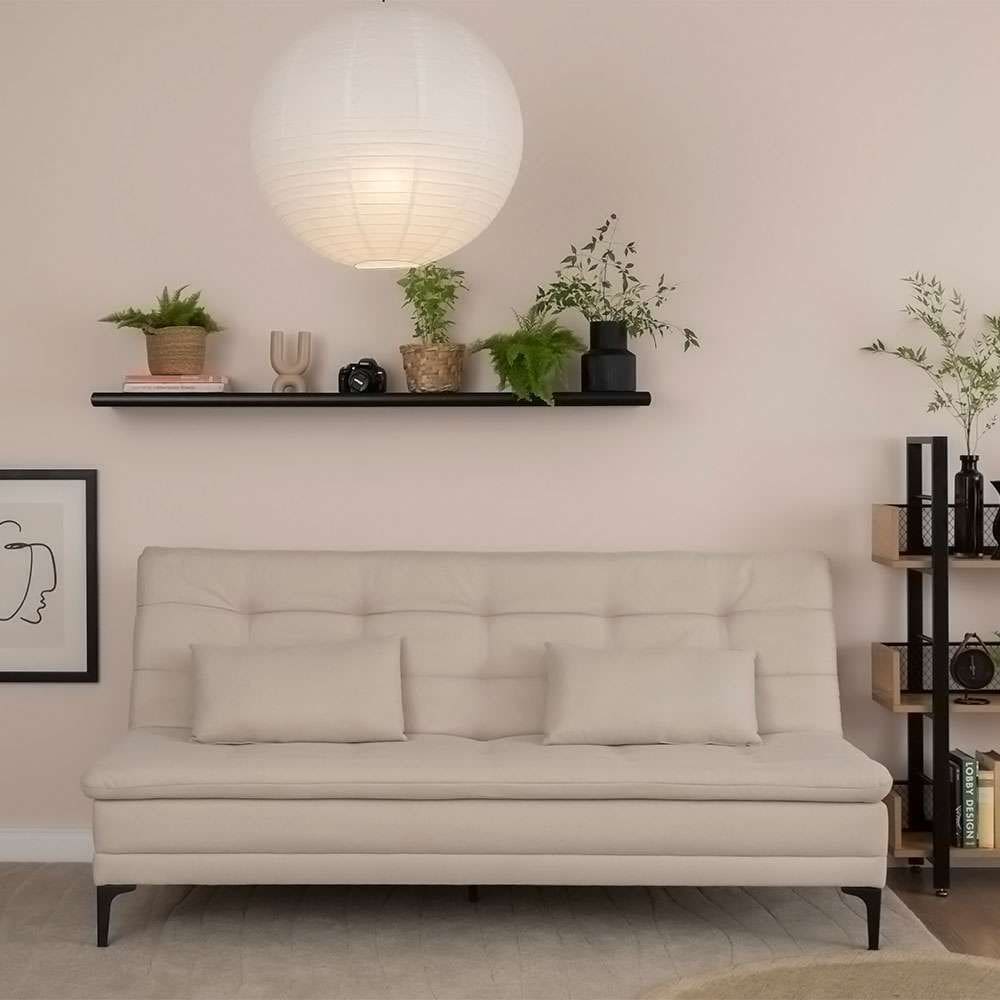 sofá-cama casal 3 lugares prince suede bege