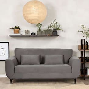 sofá 3 lugares piacenza suede cinza 202 cm