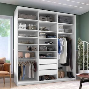 guarda-roupa closet sion 3 gv branco 209 cm