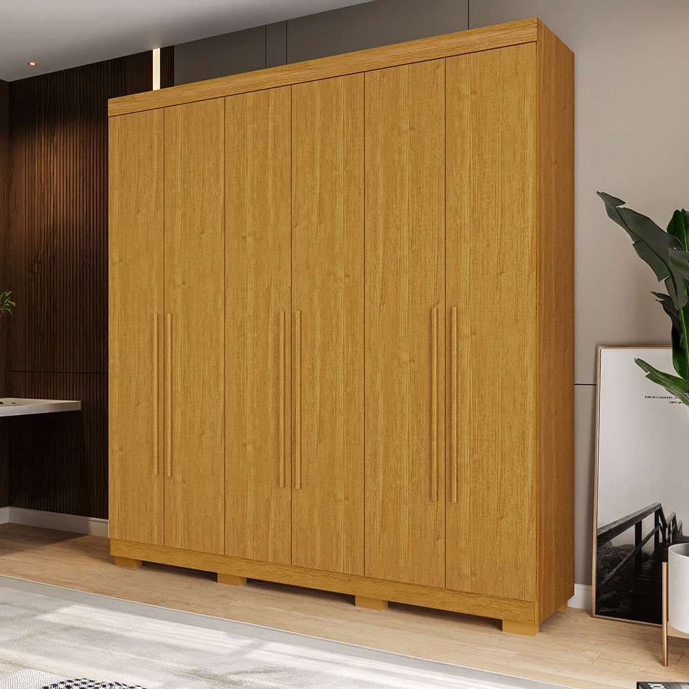 guarda-roupa casal agata 6 pt 3 gv cinamomo 199 cm