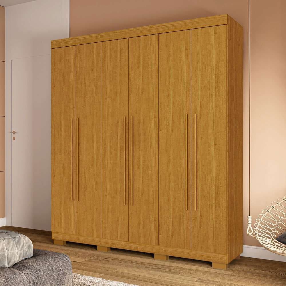 guarda-roupa casal maya 6 pt 2 gv cinamomo 180 cm