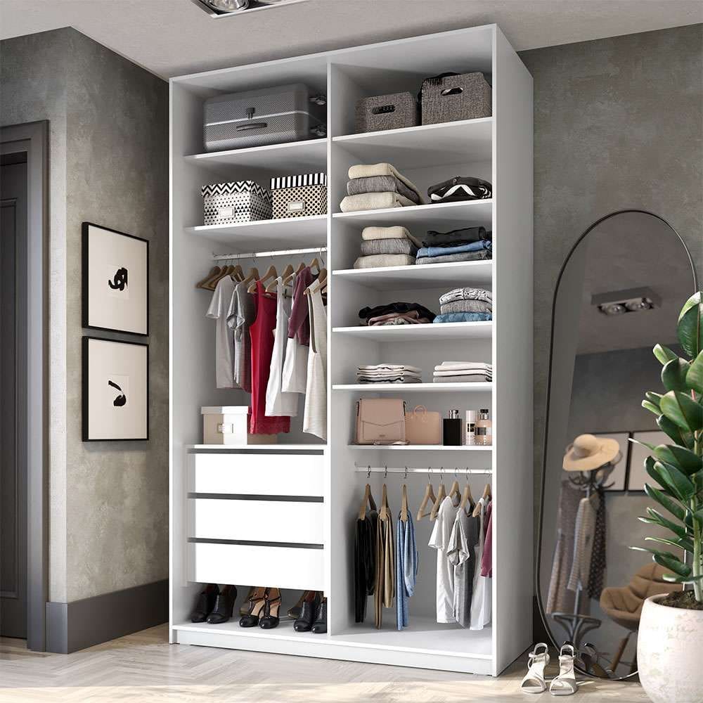 guarda-roupa closet sion 3 gv branco 140 cm
