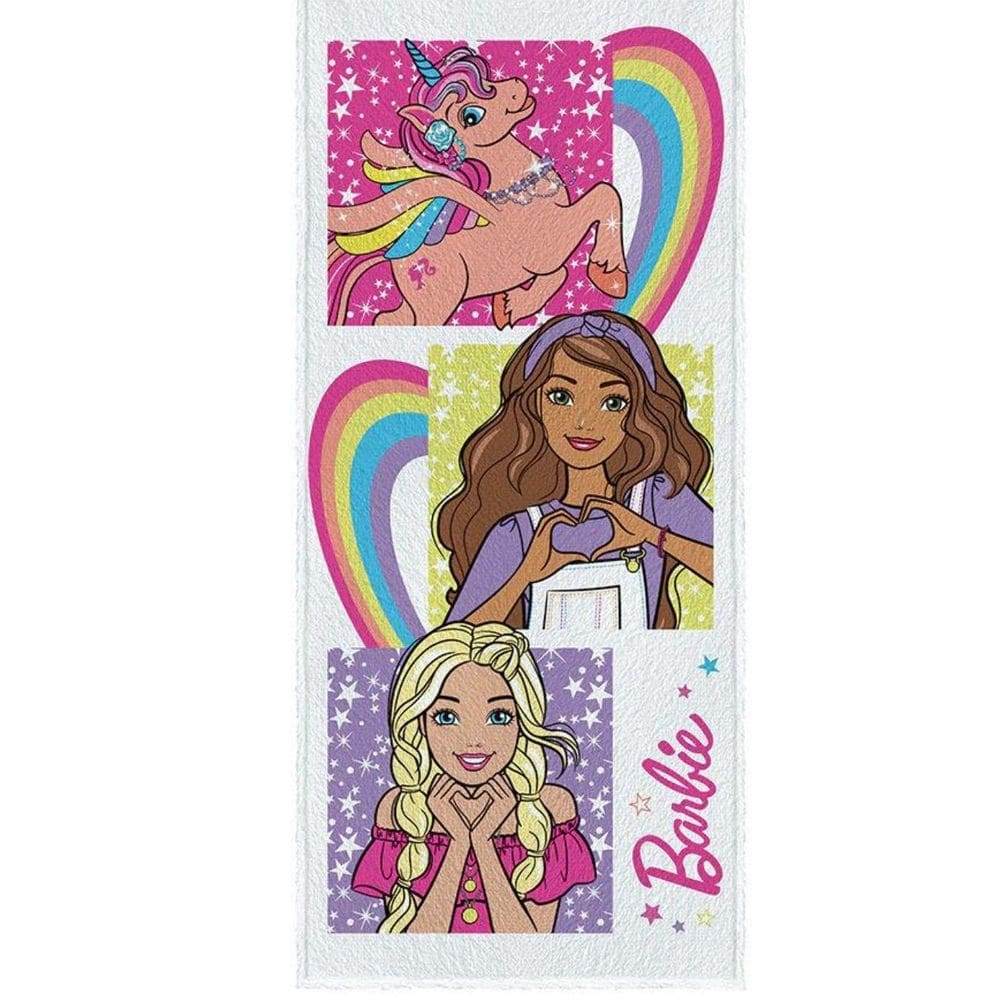 Toalha De Banho Infantil 60X120Cm Algodão Personag:Barbie 12