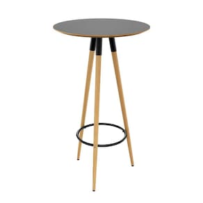 mesa bistrô redonda com tampo mdf rio preta 60 cm