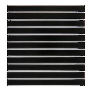 Pastilha de Vidro Lisa 30cmx 30,9cm Filetto Glass Mosaic Placas Preta
