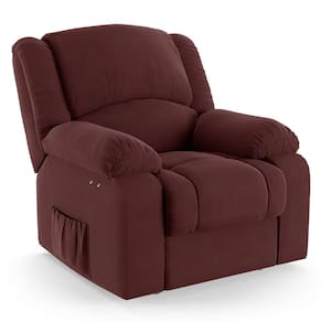 Poltrona do Papai Reclinável Melim Power Touch USB Veludo Vinho FH1 - D`Rossi