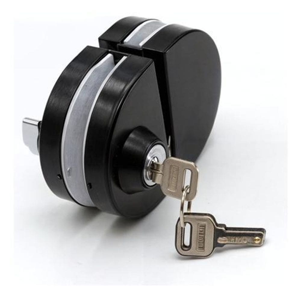 Fechadura 98-6 Porta De Vidro Com Pressão Preta Inox Aço