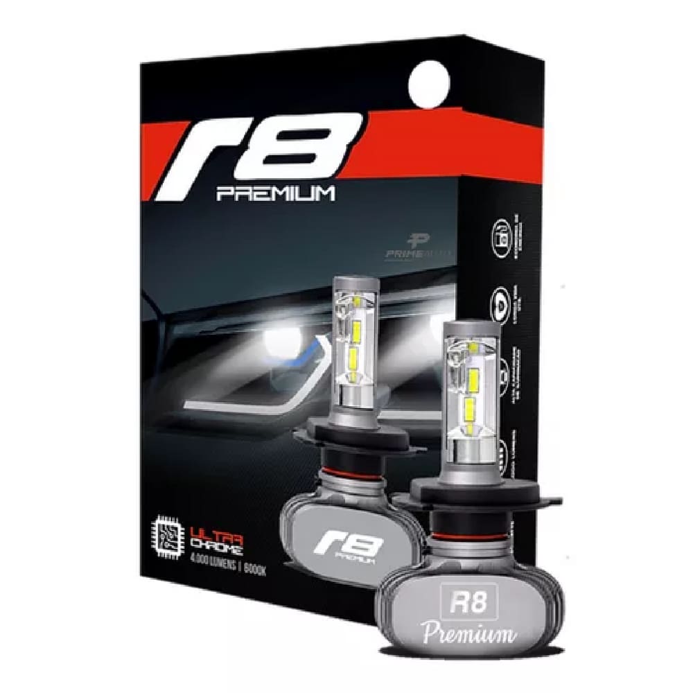 Kit Lâmpadas Led Ultraled R8 Premium Titanium 6500k H11/H8
