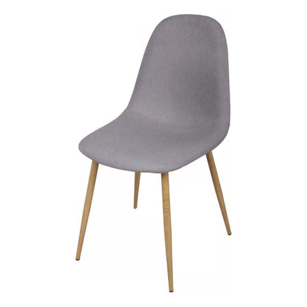 Cadeira Classic Estofada Linho E Madeira 82x53x45cm - Boreau