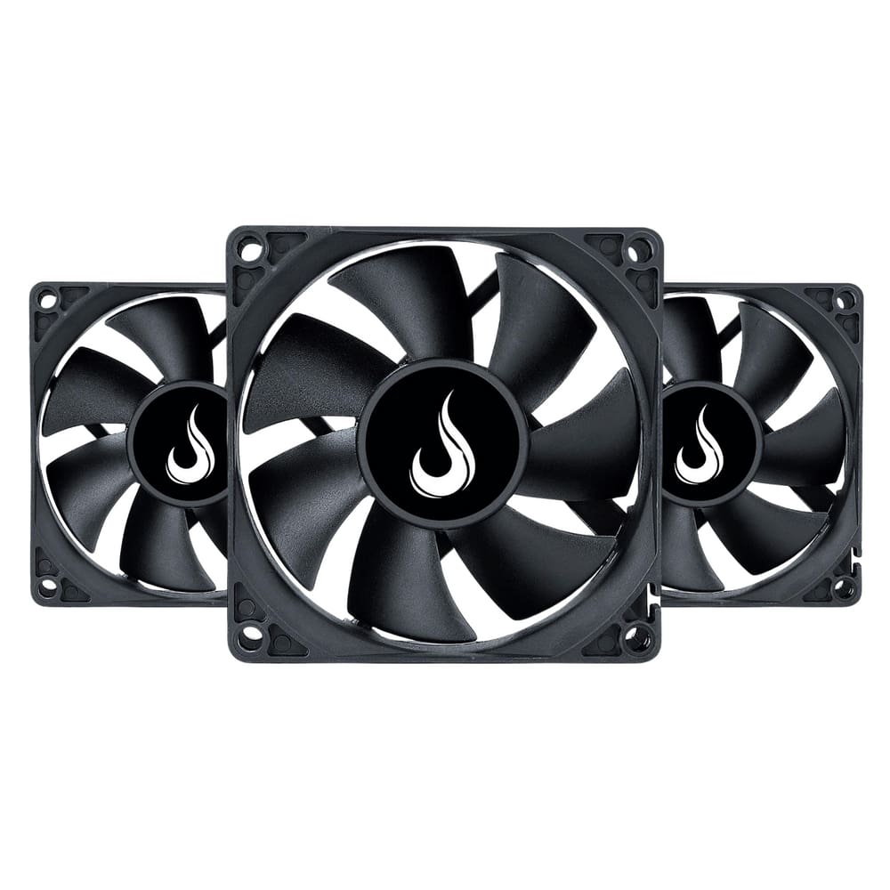Kit 3 Cooler Fan Rise Mode Black 80mm 12v Preto - RM-BK-02-FB
