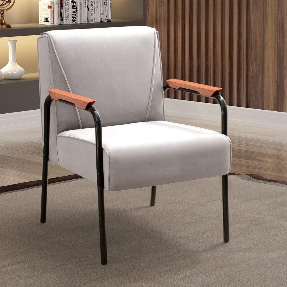 Kit 4 Poltronas Decorativas Braços Fixo Jade Bege Claro