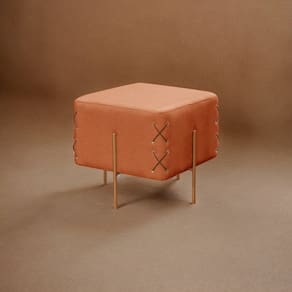 Puff Banqueta 45cm X 45cm Eros Luxo Terracota