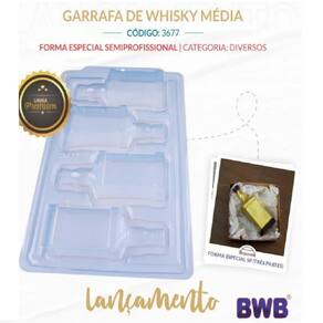 2 Formas Acetado E Silicone Garrafa De Whisky Média 3677 Bwb