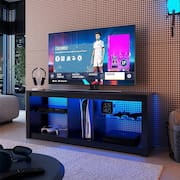 rack para tv até 55 polegadas com led leo preto 136 cm