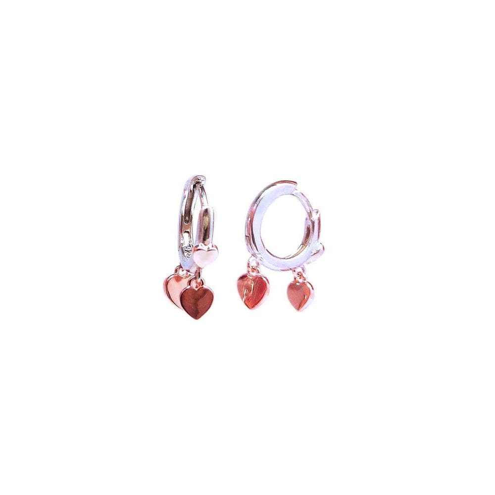 Argola Em Prata Com Coração Ródio Rose