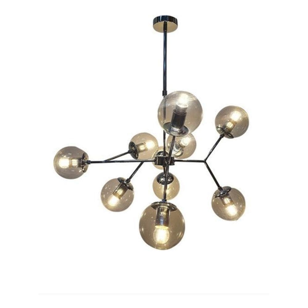 Lustre Pendente Pd9417-10.000 Columba 10 Lâmpadas Cromado
