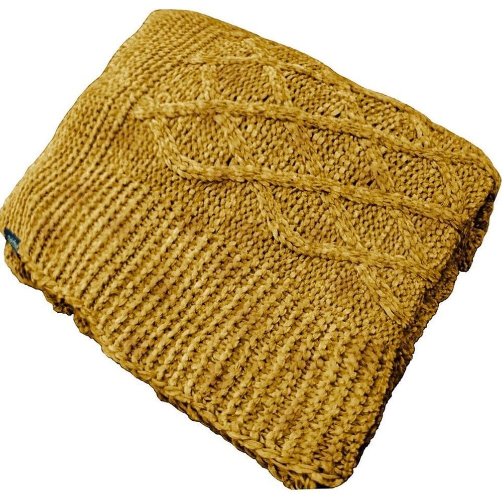 Manta Peseira de Tricot 90x180 Cm - Aran Amarelo Acafrao