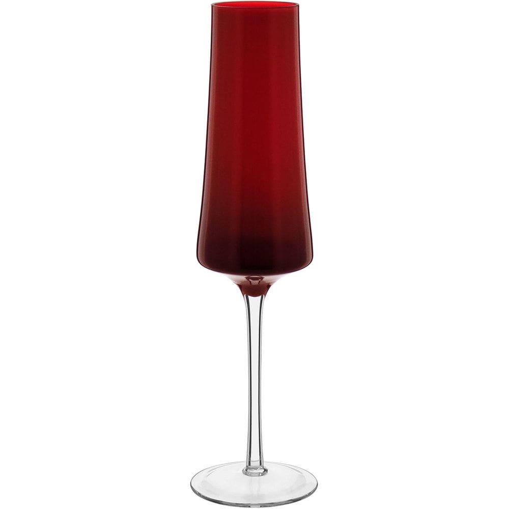 JG 2PÇ TAÇAS CHAMPANHE HOME&CO LATOUR VIDRO 210ml 26x7x7cm VERMELHO