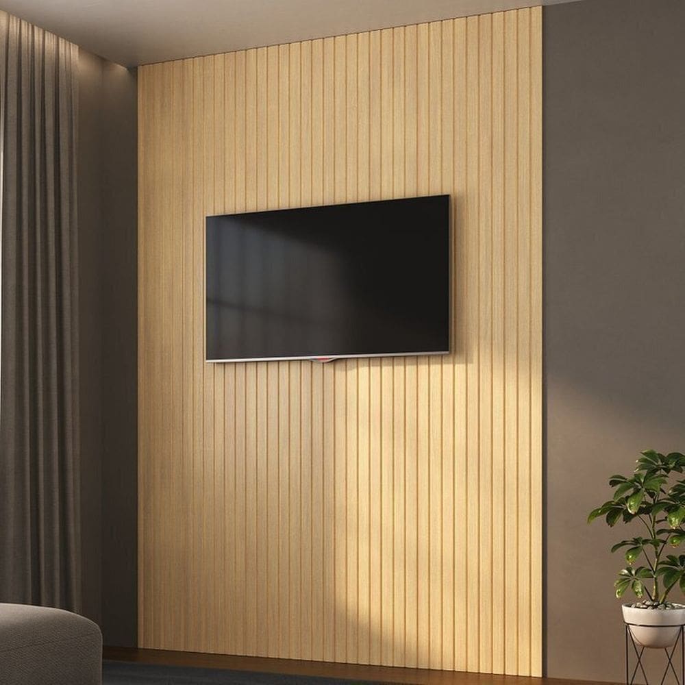 Painel Ripado de Poliestireno 12 Barras de 2,85m X12,2cm Venda em 3,92m² Eucalipto