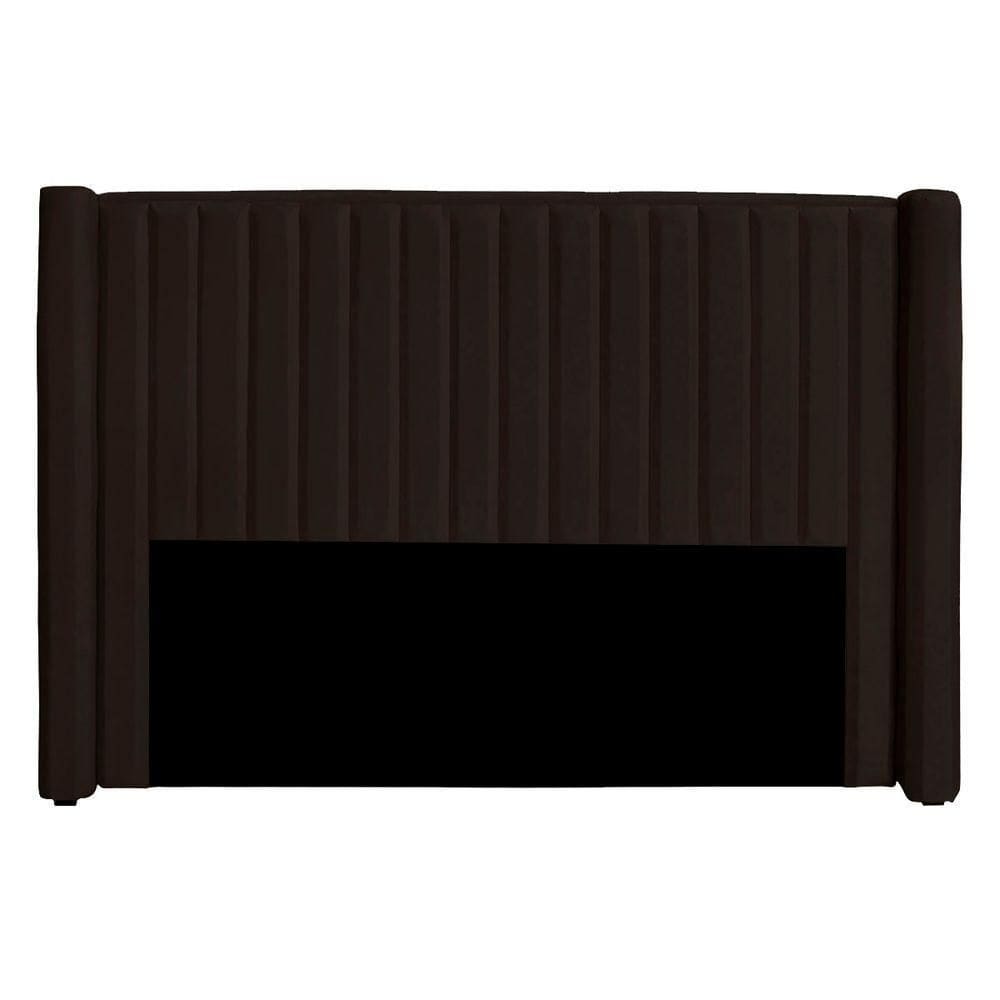 Cabeceira Casal Estofada Para Cama Box Alicia Veludo Cor Marrom