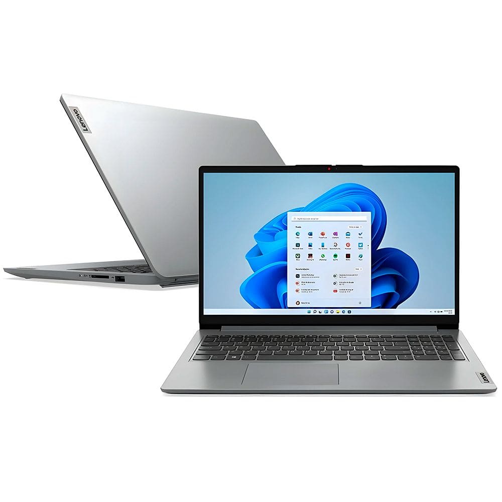 Notebook Lenovo Ideapad 1, Core i3-1215U, 4GB, SSD 256GB, Tela 15.6" HD Windows 11 Home, Cinza - 82VY000TBR