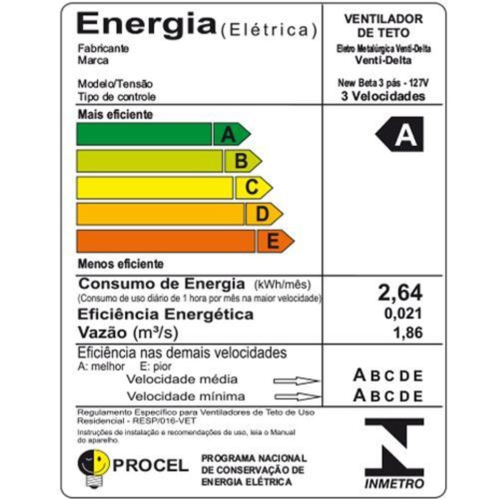 Ventilador De Teto New Beta Mogno Capacidade 3 Lâmpadas