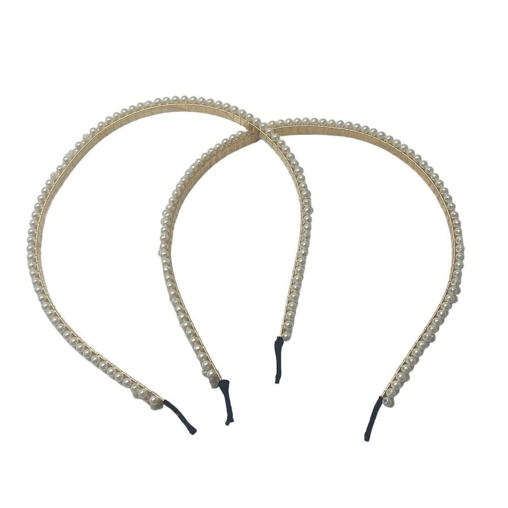 Kit 4 Arcos Tiara Pérola Acessório Para Penteados 14Cm