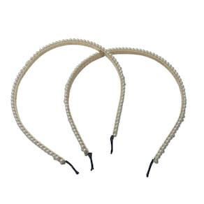 Kit 6 Arcos Tiara Pérola Acessório Para Penteados 14Cm