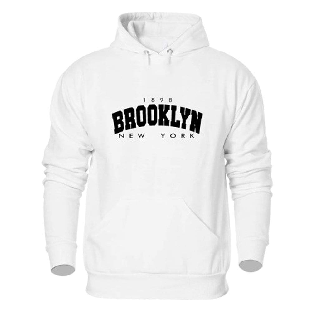 Moletom Agasalho Plus Size Canguru Flanelado Confortavel Estampa Brooklyn Com Capuz Ajustavel