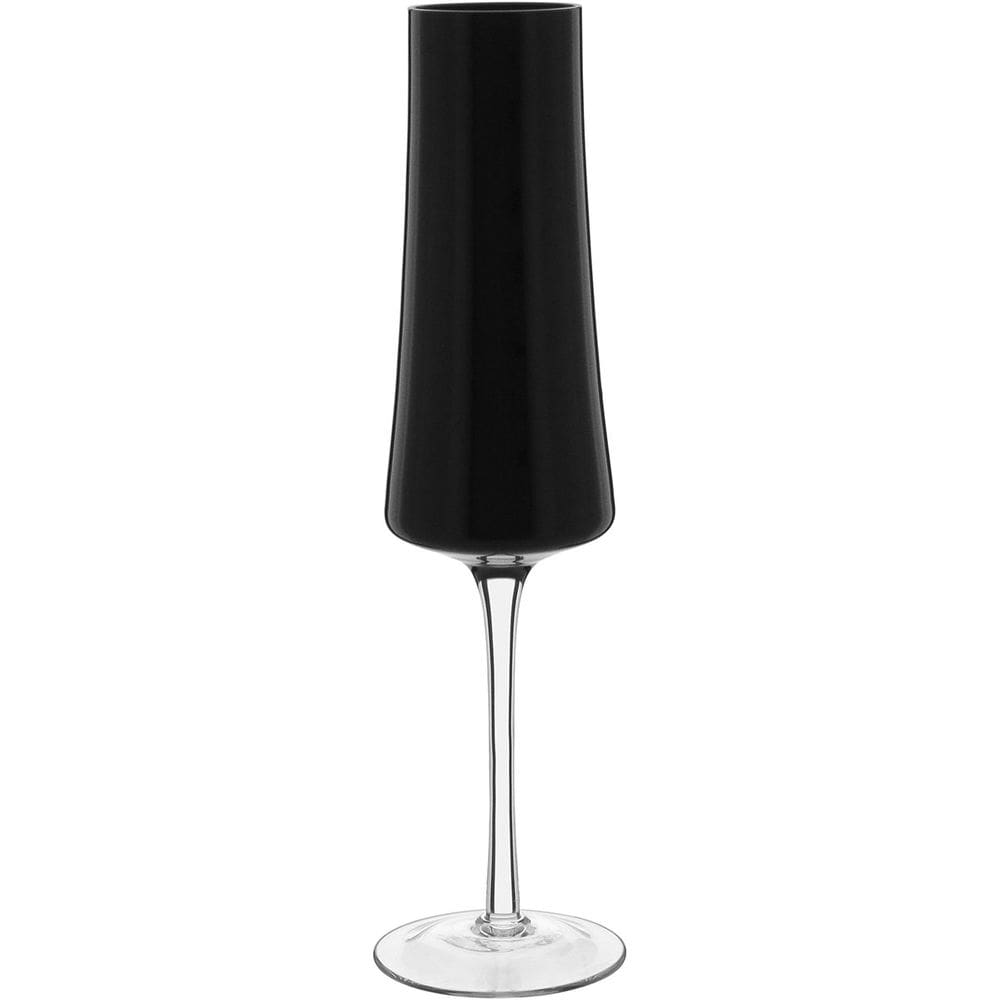 JG 2PÇ TAÇAS CHAMPANHE HOME&CO LATOUR VIDRO 210ml 26x7x7cm PRETO