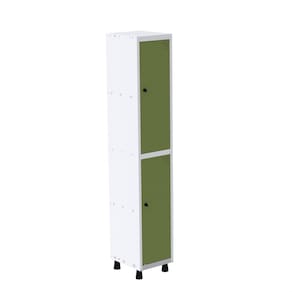 Armário Roupeiro em Aço Mt 1v 2 Portas - Pitão Branco/Verde Miró