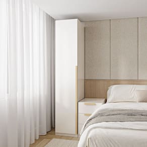 Guarda-roupa Modular 40cm 1 Porta com Prateleiras Jade Cabecasa Madeiramadeira Branco