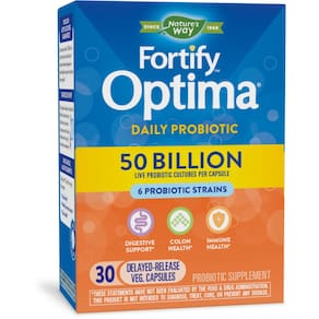Nature`s Way Fortifica Optima 50 bilhões diários 6 cepas probióticas, 30 contagem