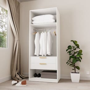 Guarda-roupa Modular 80cm sem Portas com Gaveteiro Jade Cabecasa Madeiramadeira Branco