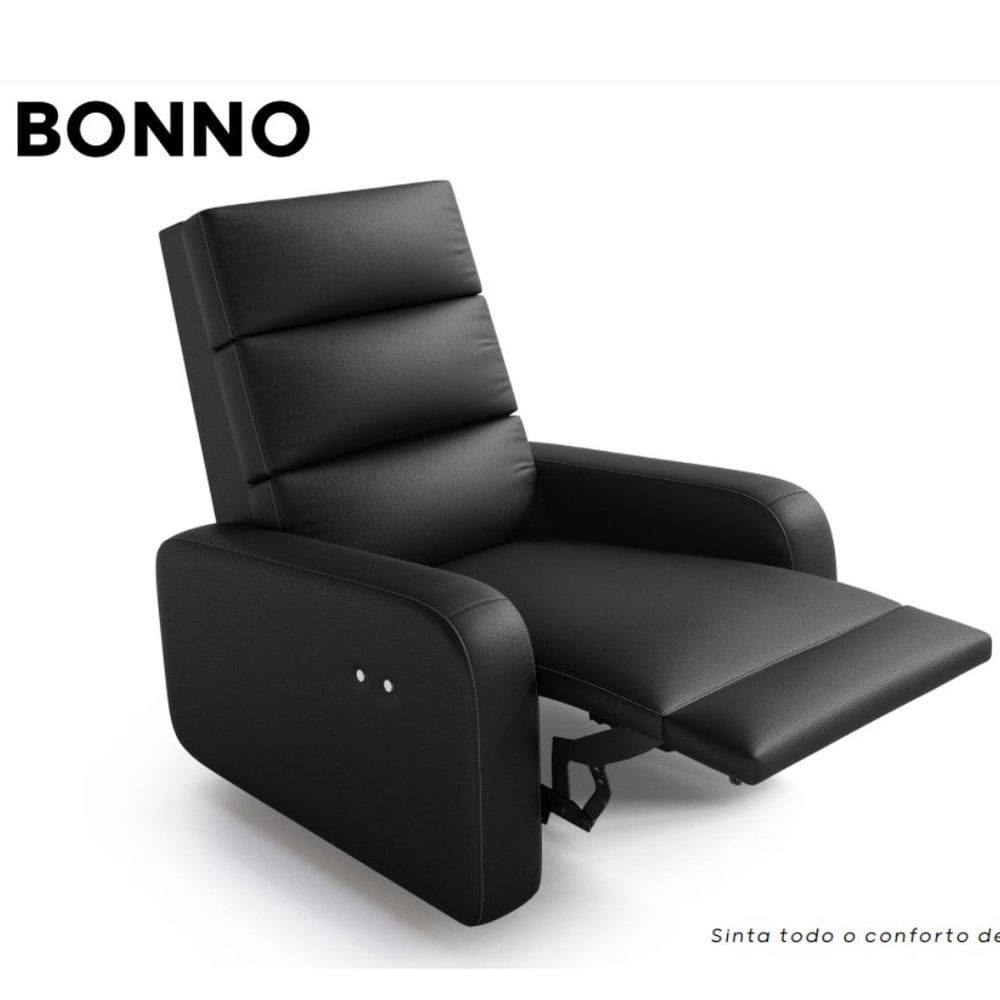 Sofa Poltrona Bonno Sala de Estar Preto