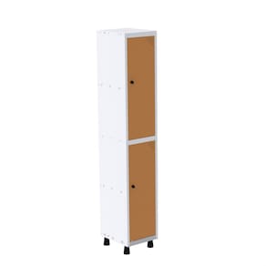 Roupeiro em Aço Mt 1v 2 Portas com Prateleira Interna Pitâo Branco/Laranja Picasso