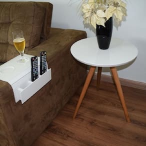 Mesinha Lateral Tripe Decorativa Lc Media Off White/Mel