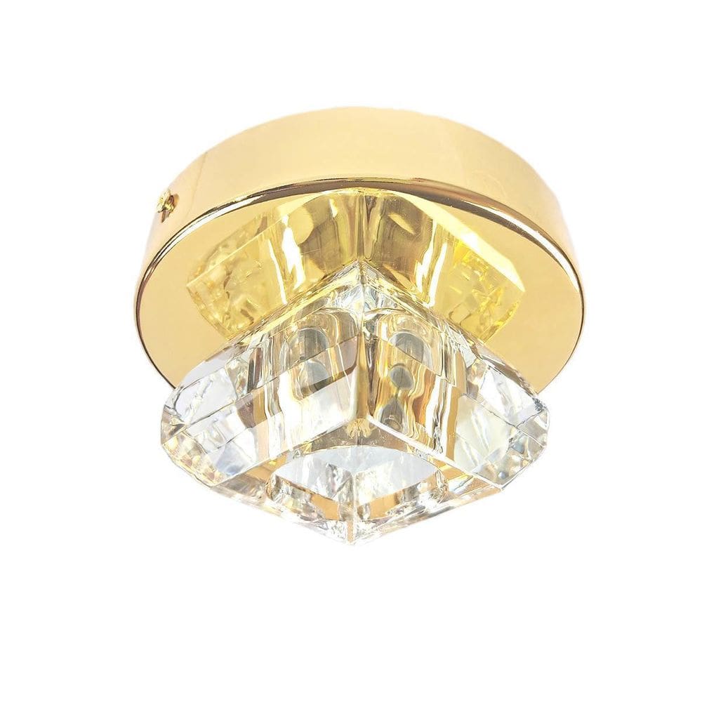 Spot Cristal Sobrepor Plafon Dourado Redondo Lavabo Bet46