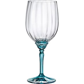JG 6PÇ TAÇAS VINHO BORMIOLI ROCCO FLORIAN PÉ AZUL VIDRO 530ml 22x9x9cm TRANSPARENTE